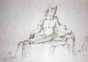 Stone1 – pencil drawing  on paper by Artist Prakash Narshima